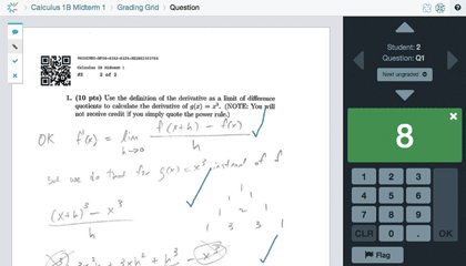 Grading on Crowdmark with comments and annotations